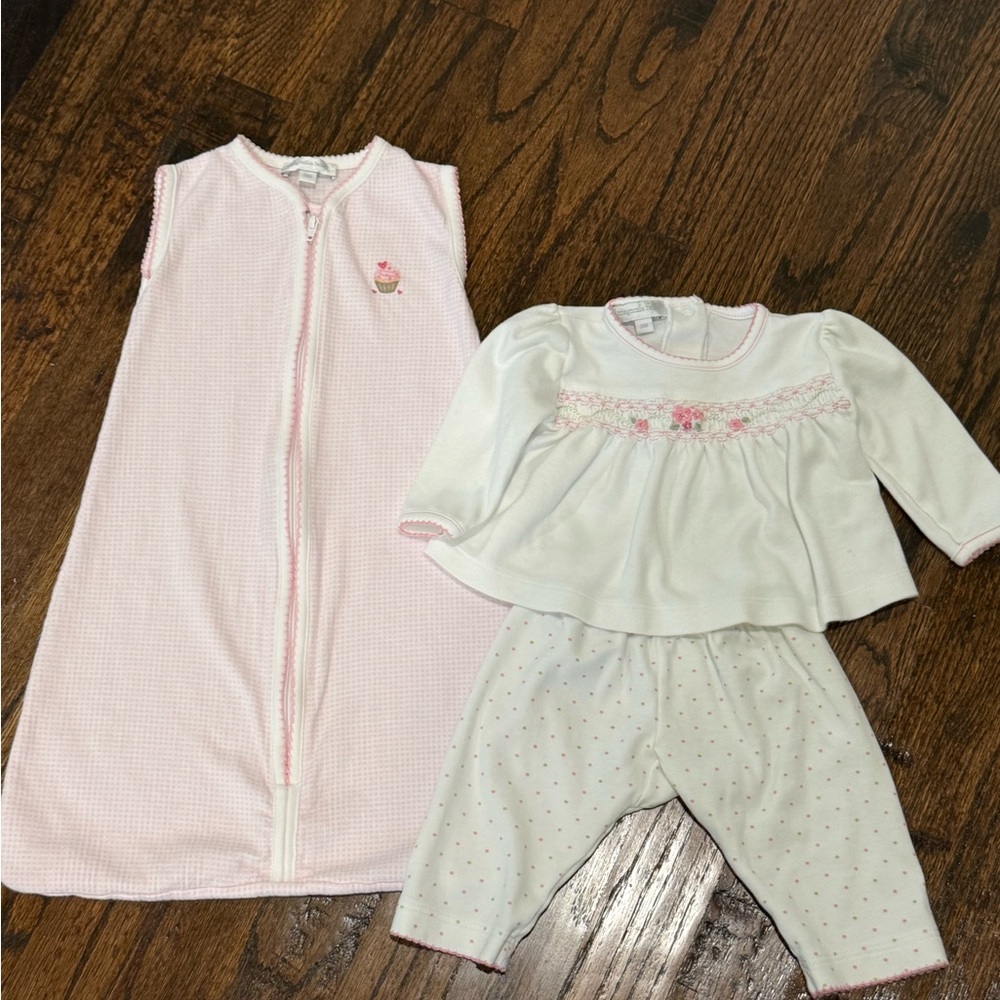 Magnolia Pink and White Kids Pajama Sleep Sack Set